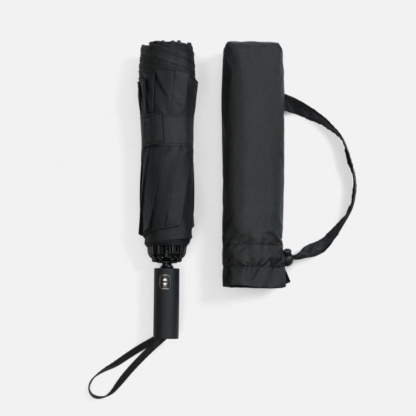 Зонт обратного сложения twoGether с двойным куполом, черный 