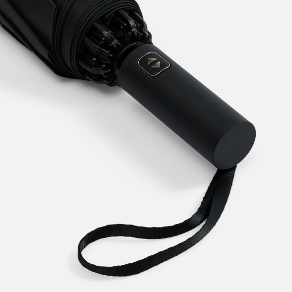 Зонт обратного сложения twoGether с двойным куполом, черный 