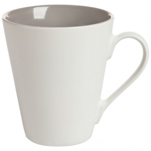 Кружка New Bell матовая, белая с серым 