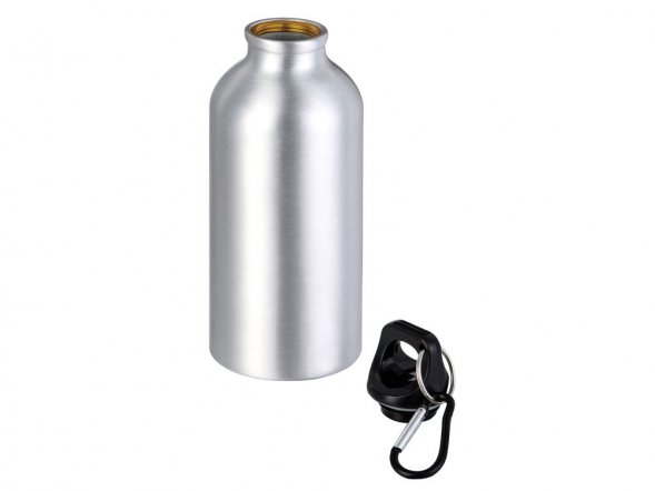 Бутылка Hip S с карабином 400мл, серебристый 