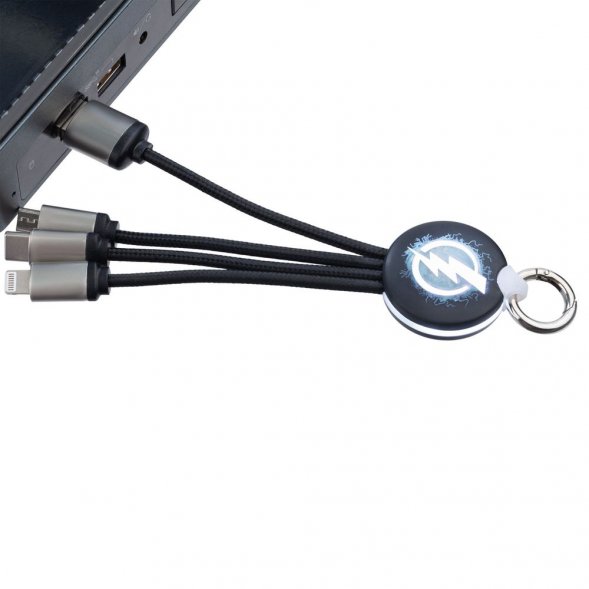 Кабель-брелок с подсветкой логотипа Lite Omniline 