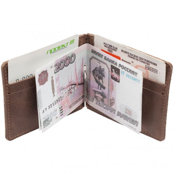 Зажим для купюр Apache, коричневый (какао) 