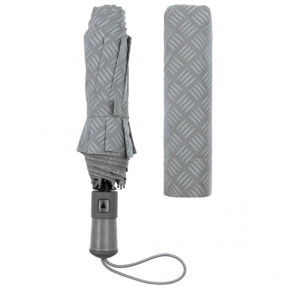 Зонт складной Hard Work, серый 