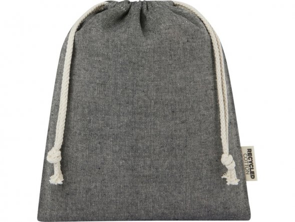 Средняя подарочная сумка Pheebs объемом 1,5 л из хлопка плотностью 150 г/м2, черный 