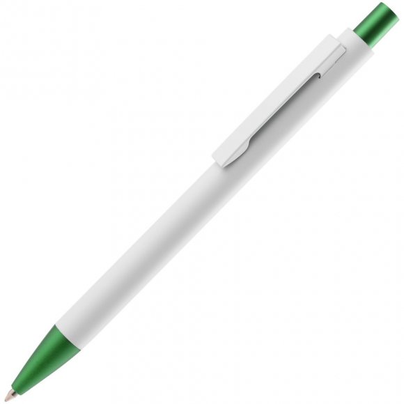 Ручка шариковая Chromatic White, белая с зеленым 