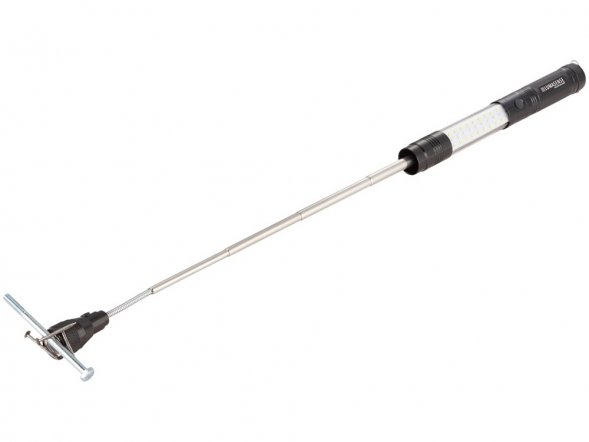 Телескопический фонарь с боковой лампой, черный 