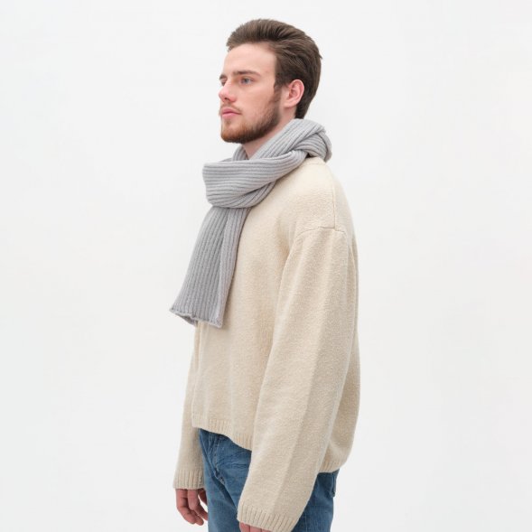 Шарф Forges вязаный, серый 