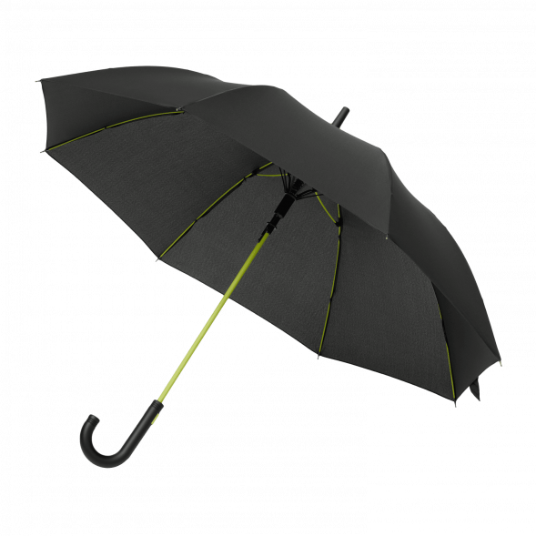 Зонт-трость Quantum, черный/салатовый 