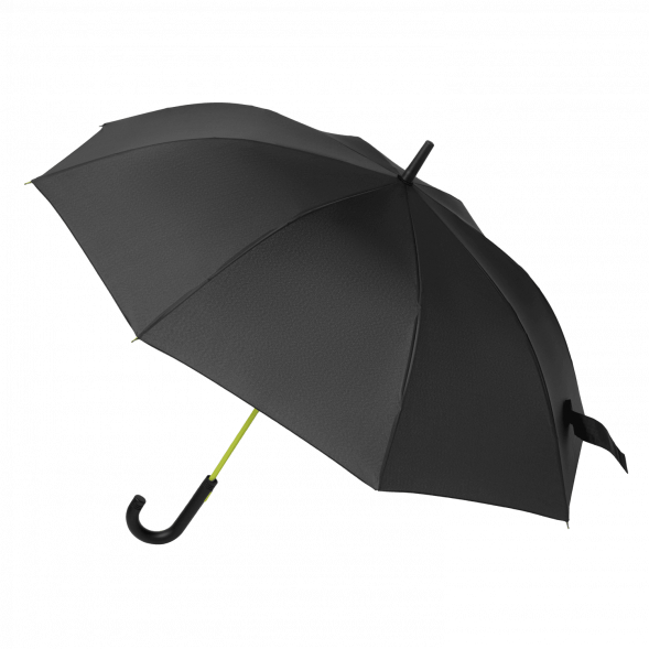Зонт-трость Quantum, черный/салатовый 