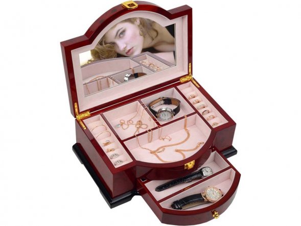 Шкатулка Виктория, красное дерево (Р) 