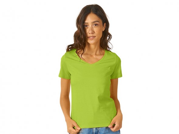 Футболка Heavy Super Club женская с V-образным вырезом, зеленое яблоко 