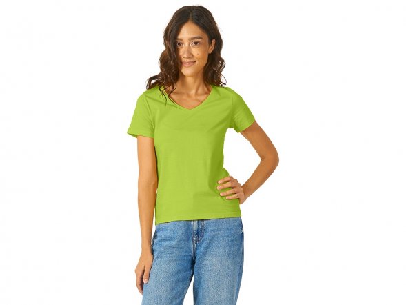 Футболка Heavy Super Club женская с V-образным вырезом, зеленое яблоко 
