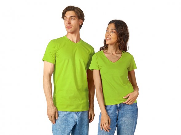 Футболка Heavy Super Club женская с V-образным вырезом, зеленое яблоко 