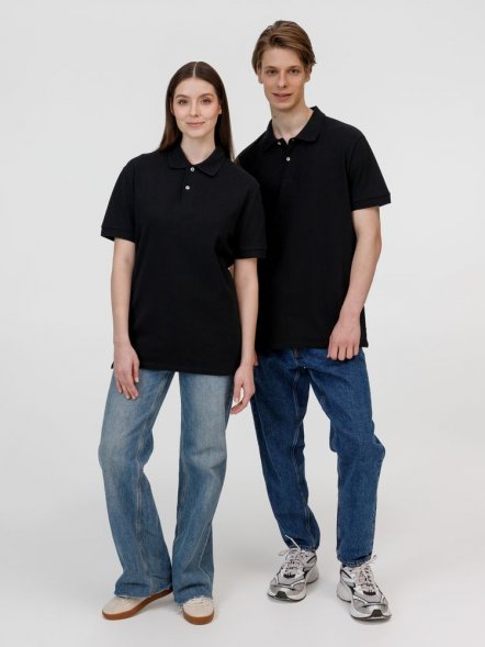 Рубашка поло унисекс Pacific, черная 
