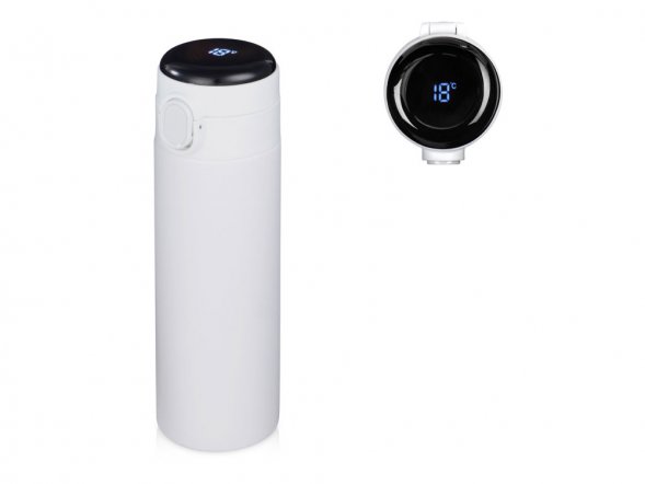 Вакуумная термокружка Waterline с медной изоляцией Bravo, 400 мл, тубус, белый 