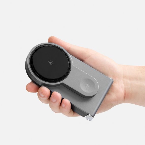 Складная станция беспроводной зарядки transForm, серый металлик 