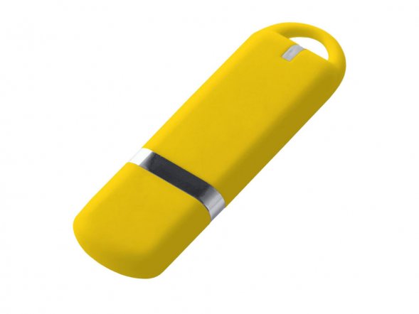 USB-флешка на 16 ГБ 3.0 USB, с покрытием soft-touch, жёлтый 