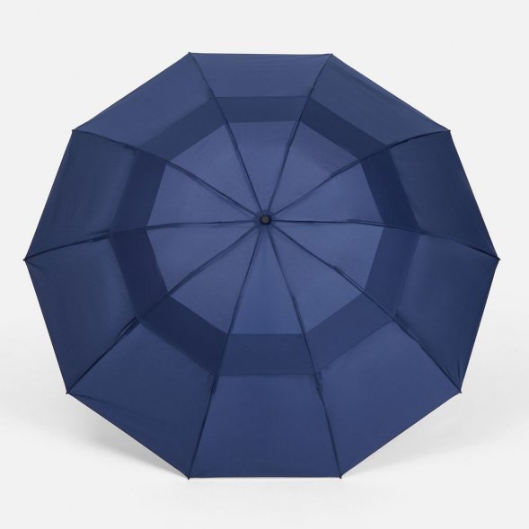Зонт обратного сложения twoGether с двойным куполом, темно-синий 
