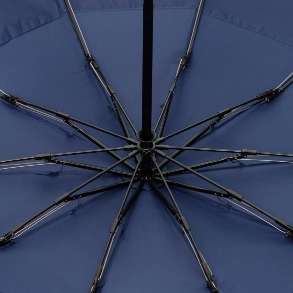 Зонт обратного сложения twoGether с двойным куполом, темно-синий 