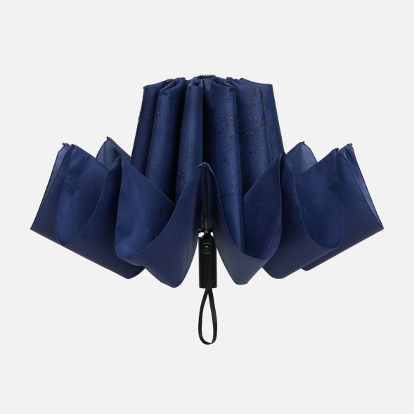 Зонт обратного сложения twoGether с двойным куполом, темно-синий 