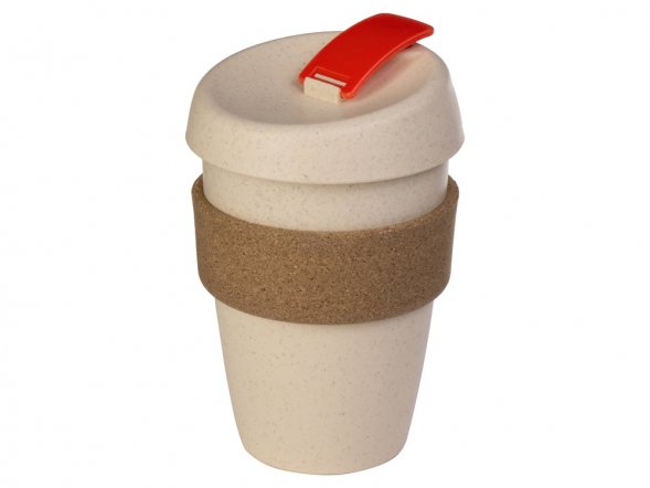 Стакан из пшеничного волокна с двойными стенками Pino, красный 