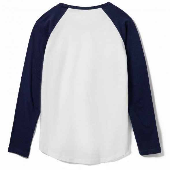 Футболка женская с длинным рукавом Milky Lsl, белая с темно-синим 