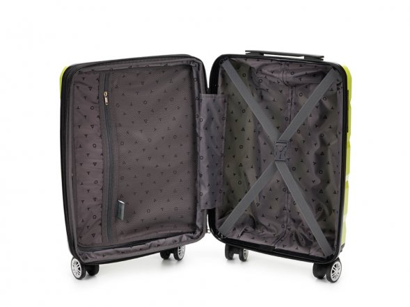 Чемодан TORBER В Отпуск, салатовый, полипропилен, 33 х 22 х 53 см, 35 л 