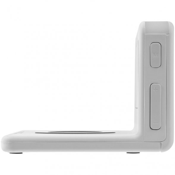 Часы настольные с беспроводным зарядным устройством Pitstop, белые 