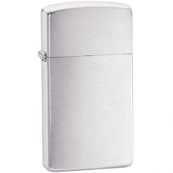 Зажигалка Zippo Slim Brushed, матовая серебристая 
