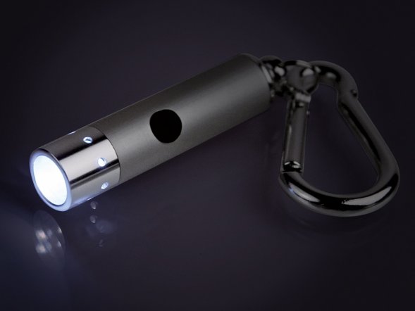 Брелок-фонарик Карабин, серебристый 