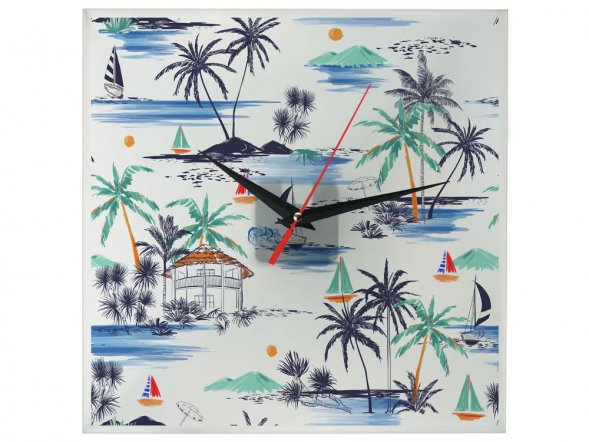 Часы настенные квадратные из стекла 28х28 см Nile 