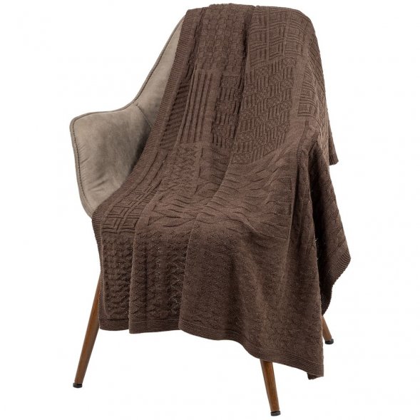 Плед Snippet, коричневый меланж 