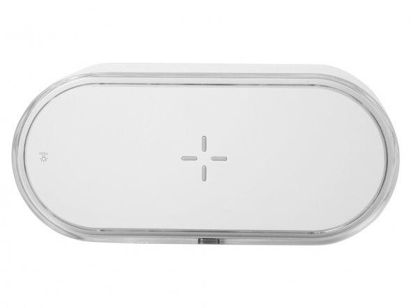 Ночник с беспроводной зарядкой и RGB подсветкой Miracle, 15 Вт, белый 