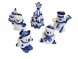 Набор елочных игрушек Снеговички кобальтовая роспись 