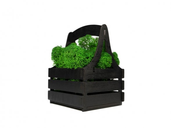 Композиция Корзинка со мхом, черный 