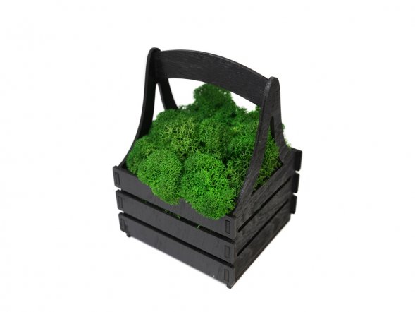 Композиция Корзинка со мхом, черный 