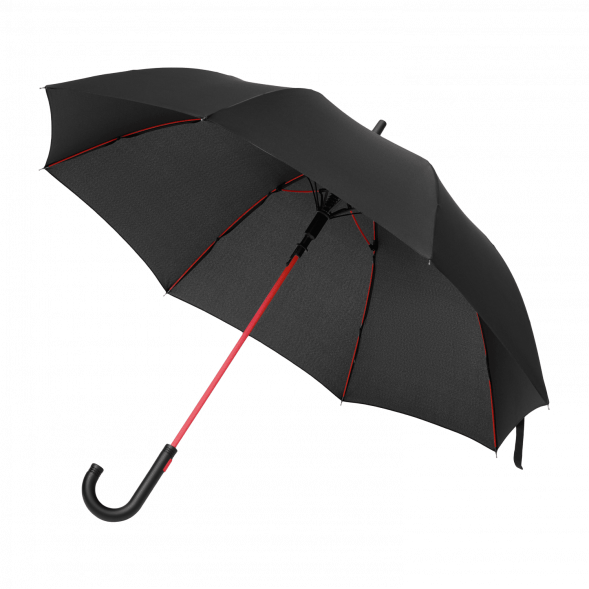 Зонт-трость Quantum, черный/красный 