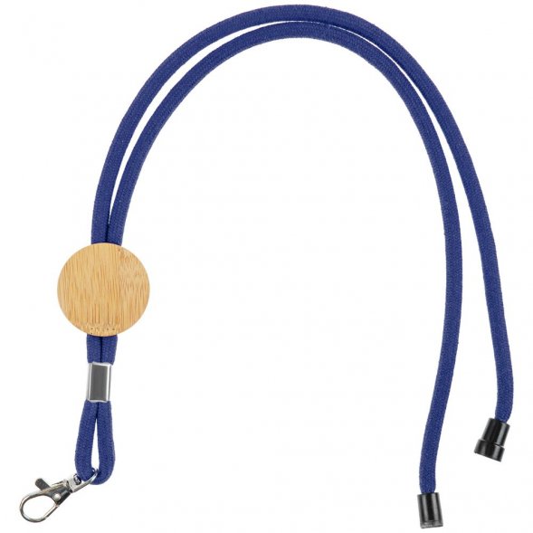 Шнурок для бейджа Tube Wood, синий 