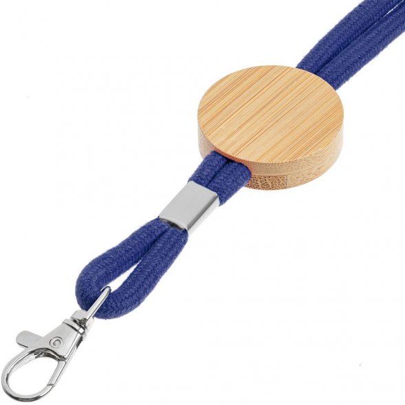 Шнурок для бейджа Tube Wood, синий 