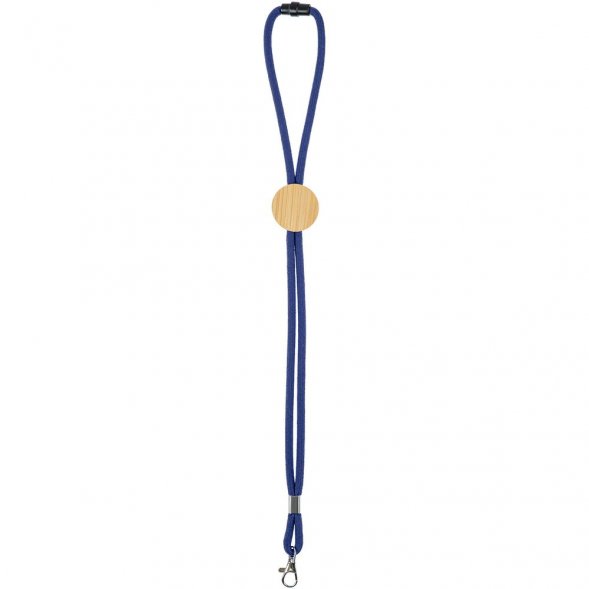 Шнурок для бейджа Tube Wood, синий 