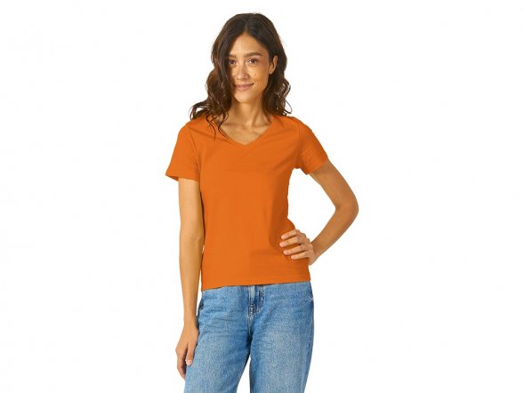 Футболка Heavy Super Club женская с V-образным вырезом, оранжевый 