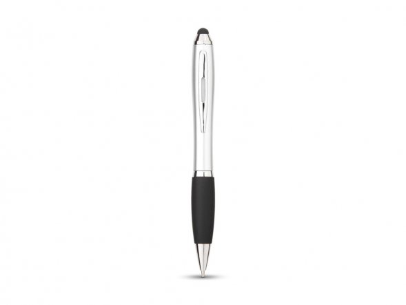 Шариковая ручка-стилус Nash, серебристый, черные чернила 