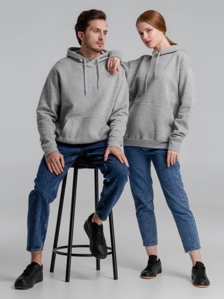 Толстовка с капюшоном Slam 320, серый меланж 