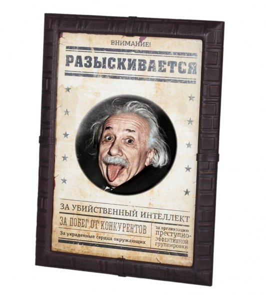 Панно-фоторамка «Внимание! Розыск», натуральная кожа 