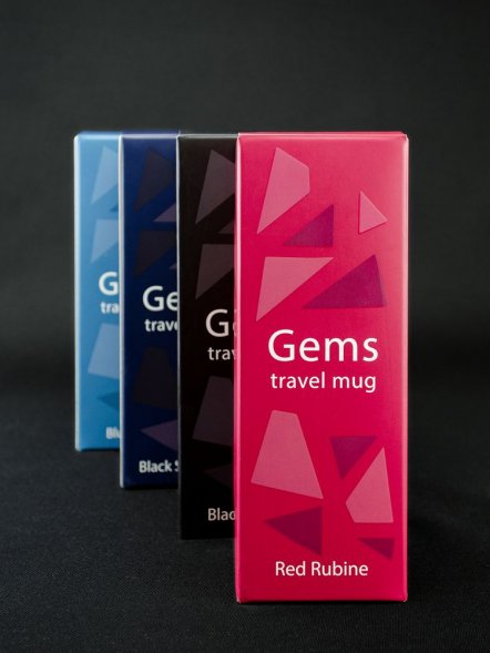 Термостакан Gems Black Morion, черный морион 