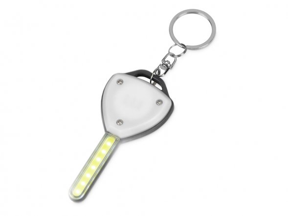 Брелок-фонарик COB Switch, белый/серый 