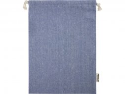 Большая подарочная сумка Pheebs объемом 4 л из хлопка плотностью 150 г/м2, синий