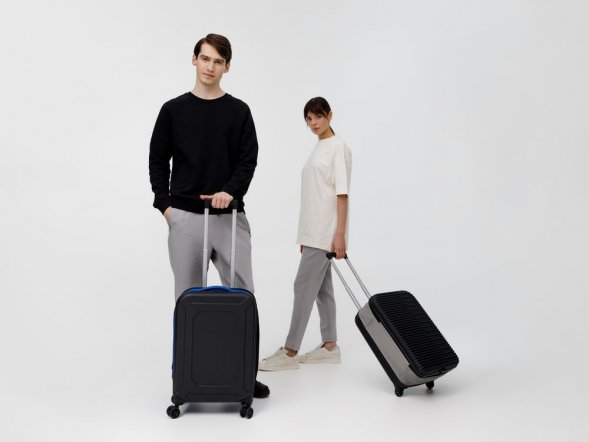 Чемодан Bonfold, черный с серым 