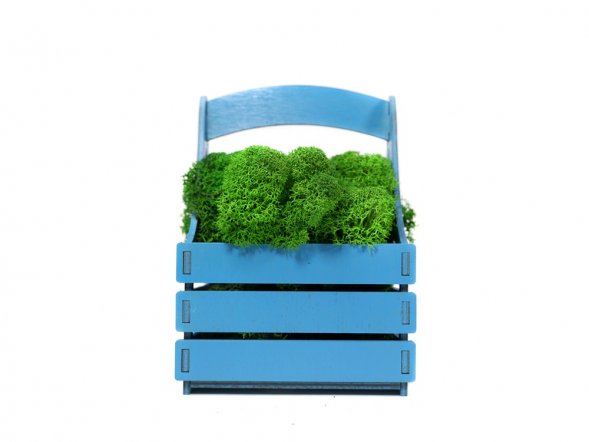 Композиция Корзинка со мхом, синий 