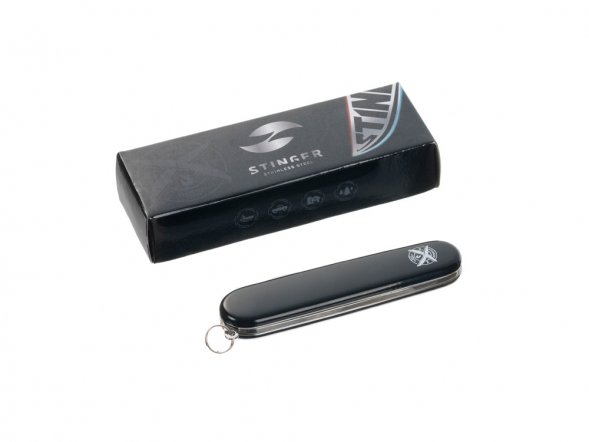 Нож перочинный Stinger, 90 мм, 2 функции, материал рукояти: АБС-пластик (черный) 